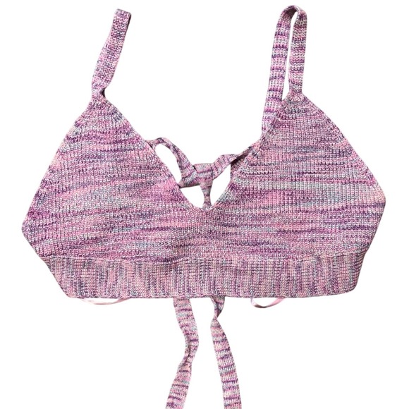 wild fable Tops - Wild Fable Space Dye Knit Bralette Top Pink‎ Purple XL Boho Festival Y2K Cropped
